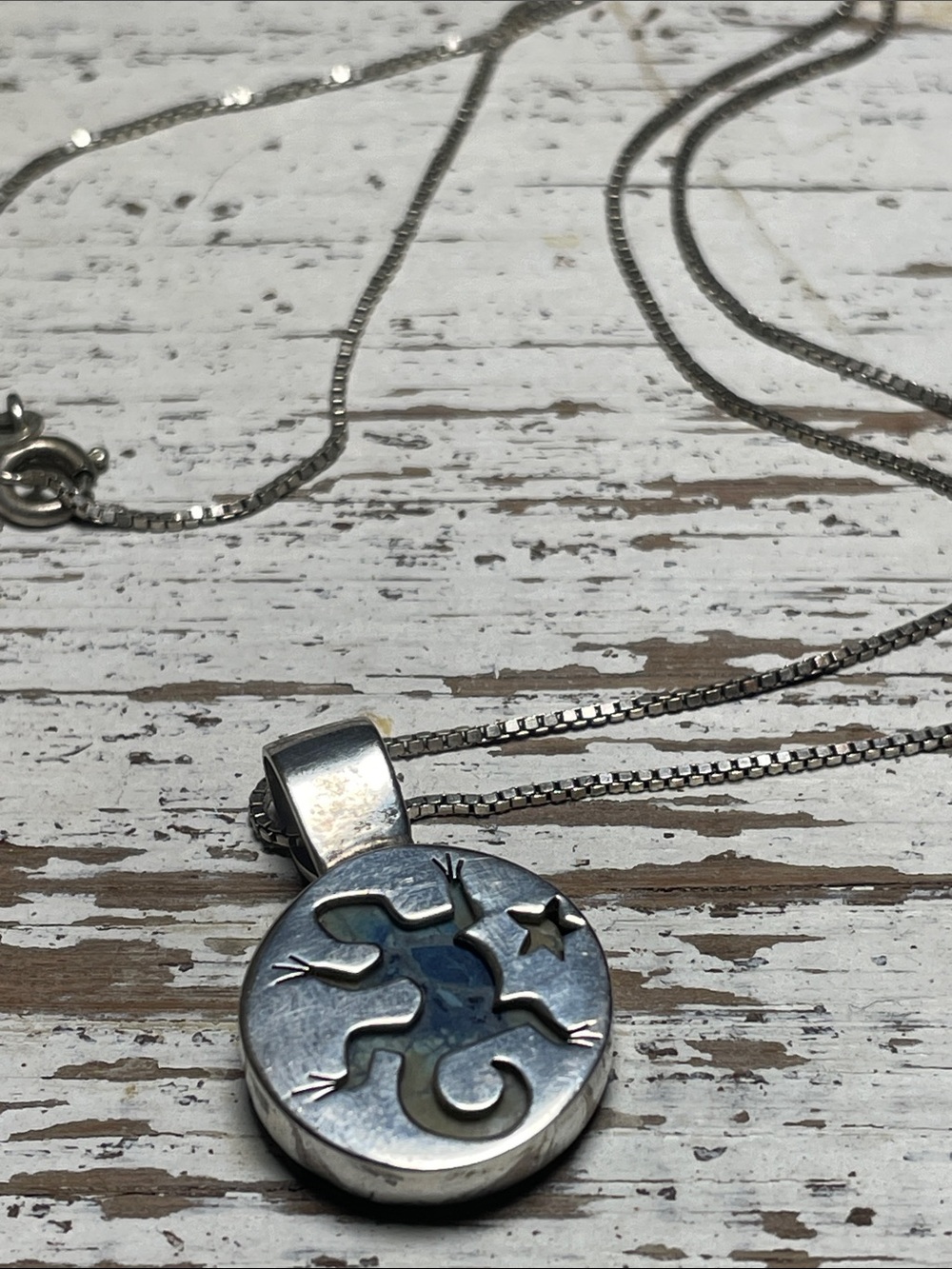 Sterling Silver Gecko Pendant Necklace